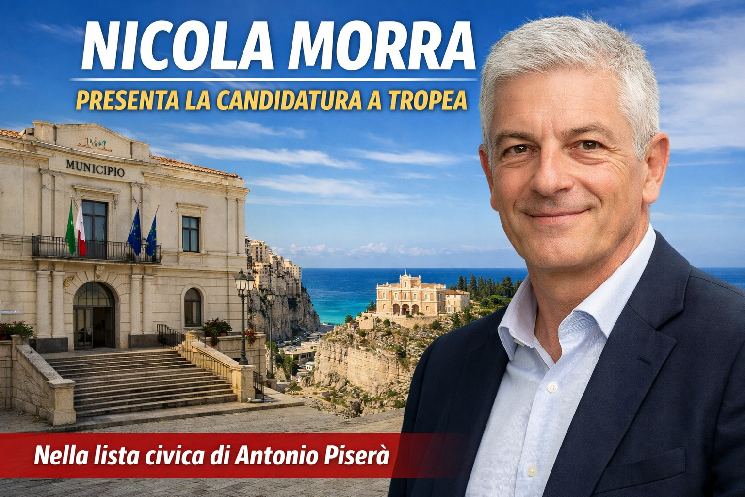 Nicola Morra presenta la candidatura a Tropea nella lista civica di Antonio Piserà